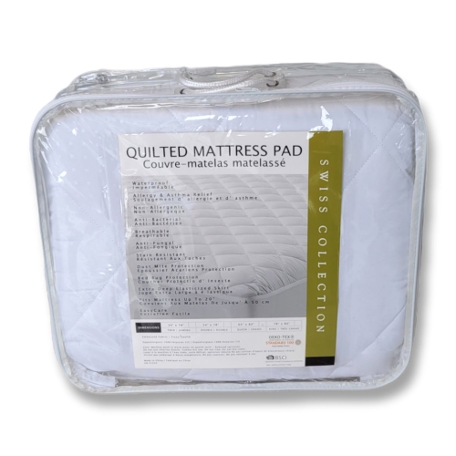 Cotton House - Quilted Mattress Cover, Waterproof and Hypoallergenic, Twin Size, White