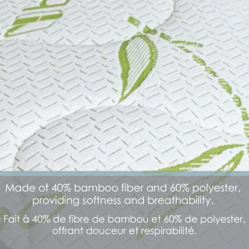 Cotton House - Jacquard Bamboo Mattress Cover, Waterproof, Queen Size, White