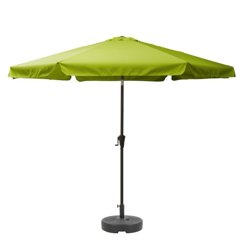 Parasol de patio rond de 10 pi en tissu vert lime inclinable avec base ronde de CorLiving