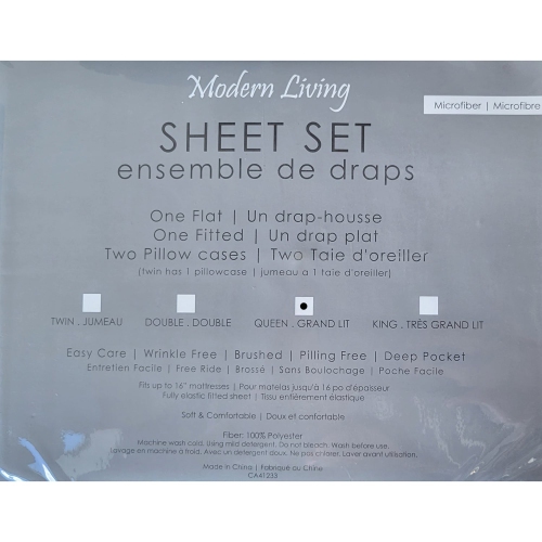 Cotton House - Microfiber Sheet Set, Wrinkle Free, Queen Size, Blue