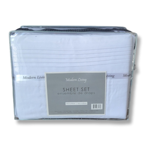 Cotton House - Microfiber Sheet Set, Wrinkle Free, King Size, White