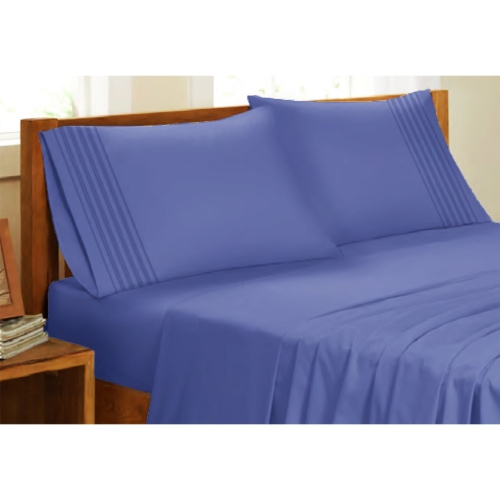 Cotton House - Microfiber Sheet Set, Wrinkle Free, King Size, Dark Blue