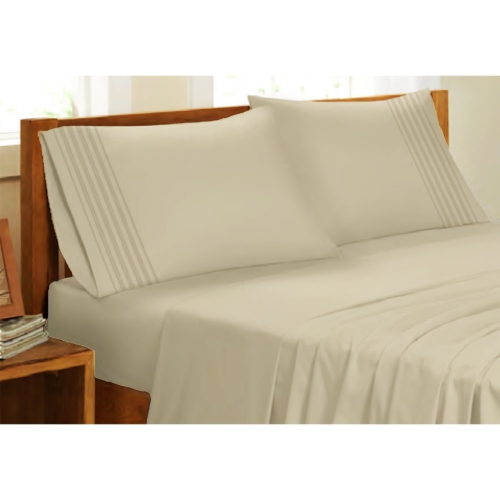 Cotton House - Microfiber Sheet Set, Wrinkle Free, Queen Size, Beige