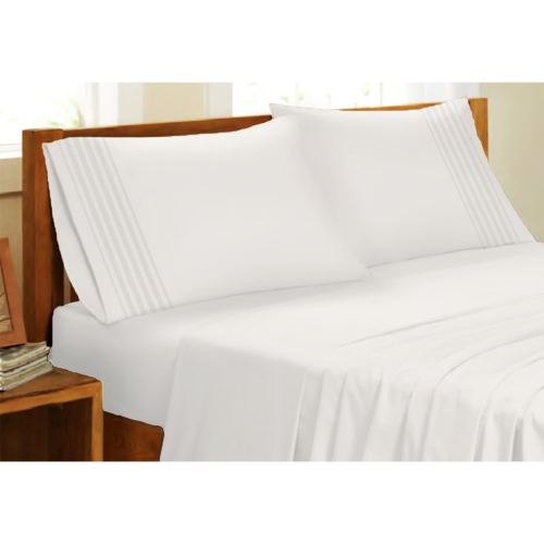 Cotton House - Microfiber Sheet Set, Wrinkle Free, Queen Size, White