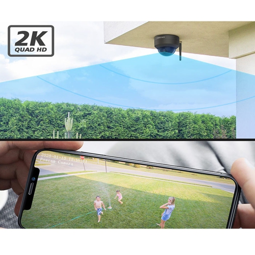 Foscam D4Z 4MP Dual Band Wi-Fi PTZ 4X Optical Zoom Dome IP Camera Black