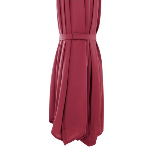 CorLiving 9.5ft Offset Wine Red Fabric Patio Umbrella and Base Weight