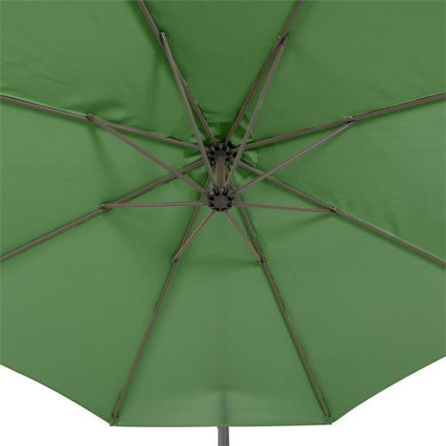 CorLiving 9.5ft Offset Green Fabric Patio Umbrella and Base Weight