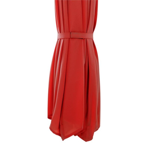 CorLiving 9.5ft Offset Crimson Red Fabric Patio Umbrella and Base Weight