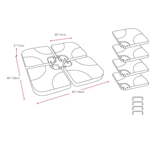 CorLiving 9.5ft Offset Lime Green Fabric Patio Umbrella and Base Weight
