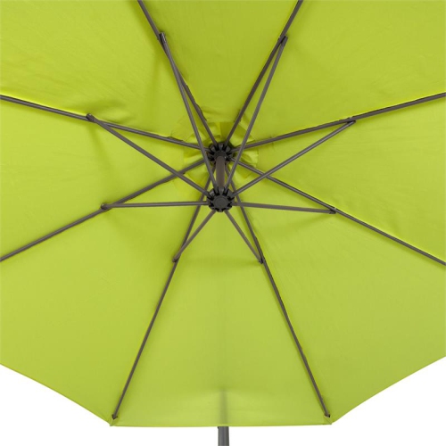 CorLiving 9.5ft Offset Lime Green Fabric Patio Umbrella and Base Weight
