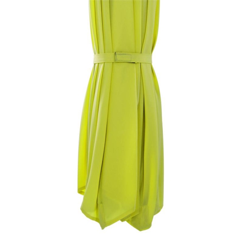 CorLiving 9.5ft Offset Lime Green Fabric Patio Umbrella and Base Weight