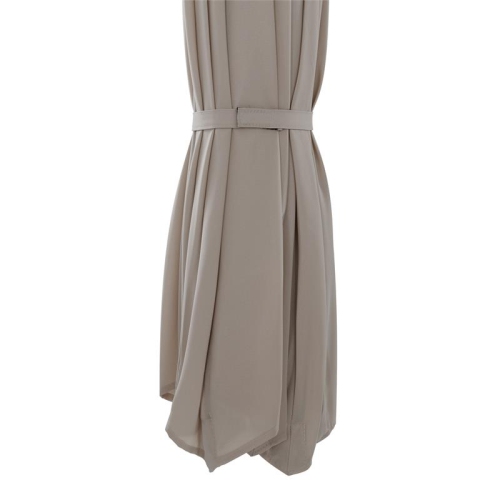 CorLiving 9.5ft Offset Sand Gray Fabric Patio Umbrella and Base Weight