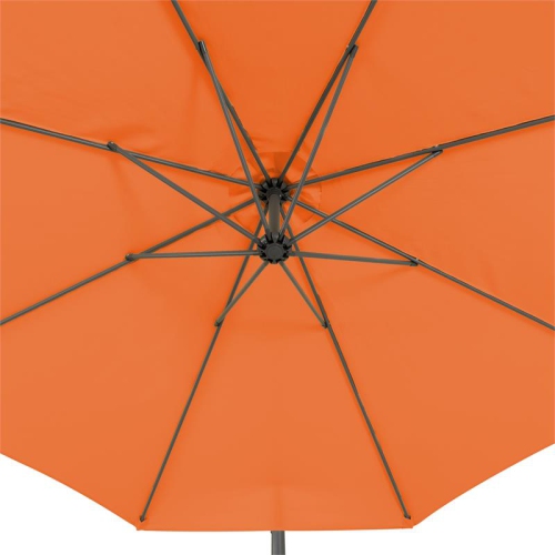 CorLiving 9.5ft Offset Orange Fabric Patio Umbrella and Base Weight
