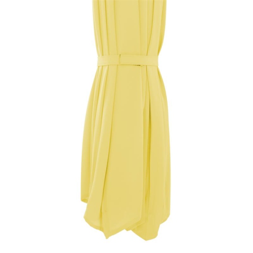 CorLiving 9.5ft Offset Yellow Fabric Patio Umbrella and Base Weight