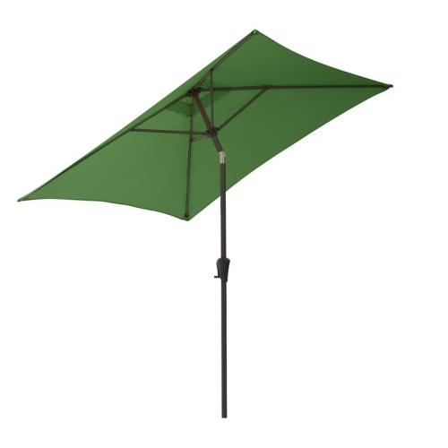 CorLiving 9ft Square Tilting Forest Green Fabric Patio Umbrella with Base
