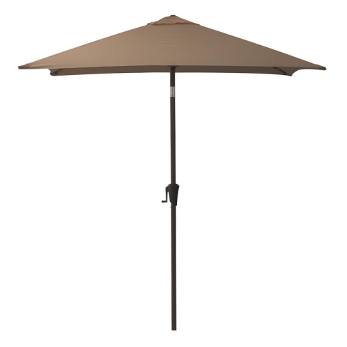 CorLiving Square Tilting Sandy Brown Fabric Patio Umbrella with Base