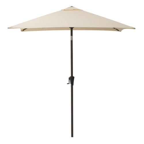 CorLiving Square Tilting Warm White Fabric Patio Umbrella with Base