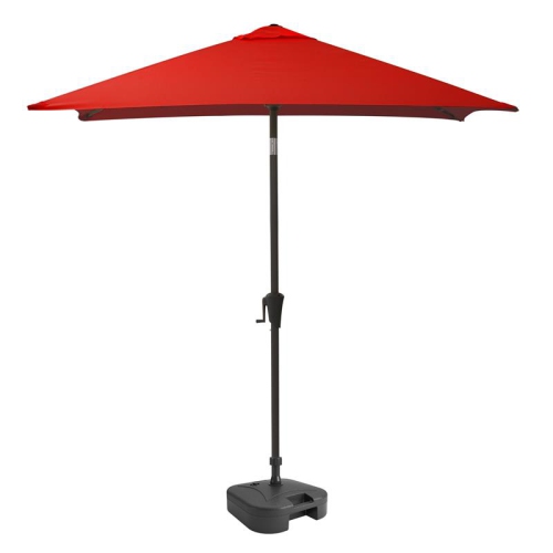 Parasol de patio carré inclinable en tissu cramoisi avec base de CorLiving