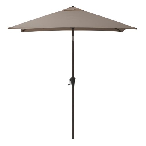CorLiving Square Tilting Sand Gray Fabric Patio Umbrella with Base