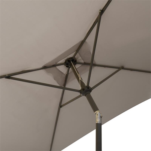 CorLiving Square Tilting Sand Gray Fabric Patio Umbrella with Base