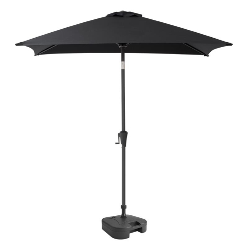 Parasol de patio carré inclinable en tissu noir avec base de CorLiving