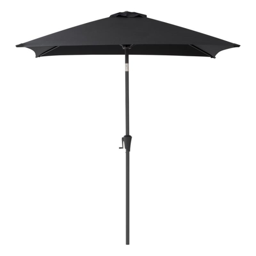 CorLiving Square Tilting Black Fabric Patio Umbrella with Base