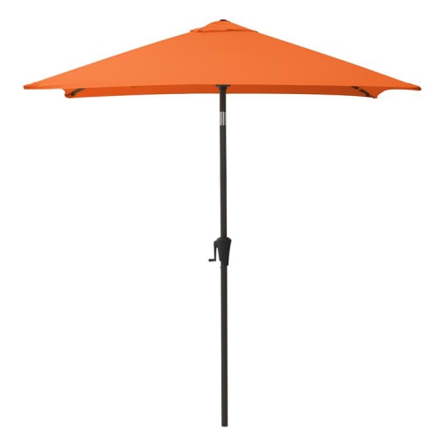 CorLiving Square Tilting Orange Fabric Patio Umbrella with Base