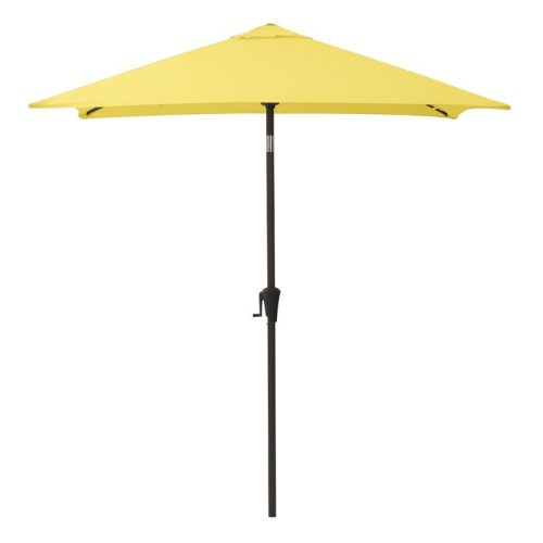 CorLiving Square Tilting Yellow Fabric Patio Umbrella with Base