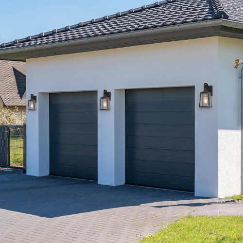 Farmhouse Black Outdoor Wall Sconce Light, 1-Light Modern Outdoor Wall Lantern Sconce with Rustic Seeded Glass Shade