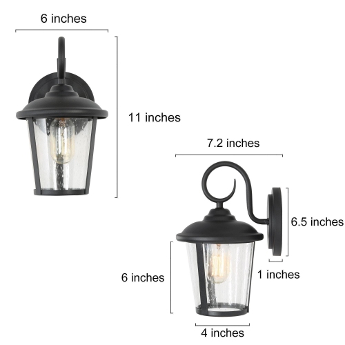 Modern Outdoor Wall Lantern Sconce 1-Light Industrial Black Cylinder Outdoor Wall Sconce with Clear Glass Shade