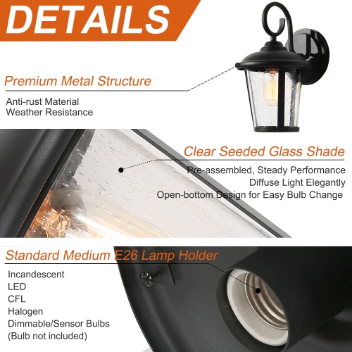 Modern Outdoor Wall Lantern Sconce 1-Light Industrial Black Cylinder Outdoor Wall Sconce with Clear Glass Shade