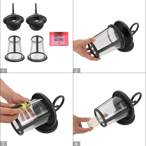 Modern Outdoor Wall Lantern Sconce 1-Light Industrial Black Cylinder Outdoor Wall Sconce with Clear Glass Shade