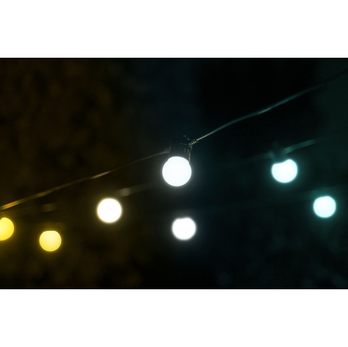 Twinkly Festoon – 20 AWW LED Bulb Lights String, 33 ft, Amber, Warm White, Cold White – Generation II