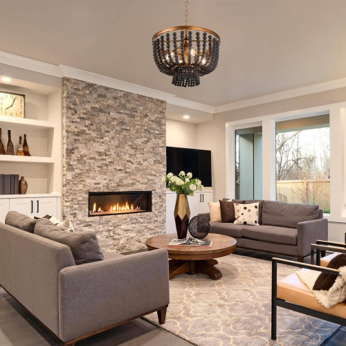 Beaded Bohemian Chandelier, 4-Light Modern Traditional Black and Antique Gold Wood Bead Dining Room Chandelier