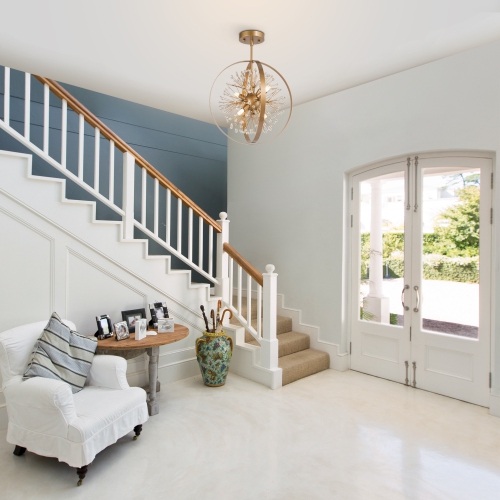 Modern Round Bedroom Ceiling Light, 3-Light Gold Globe Semi-Flush Mount Chandelier Light with Crystal Beads