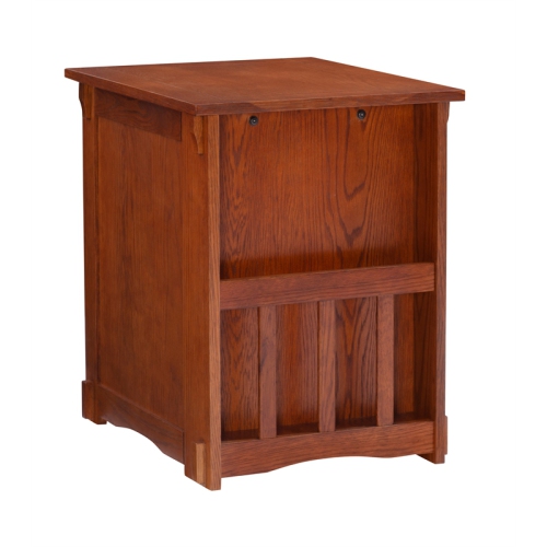 Pemberly Row Oak Wood Cabinet Table in Brown