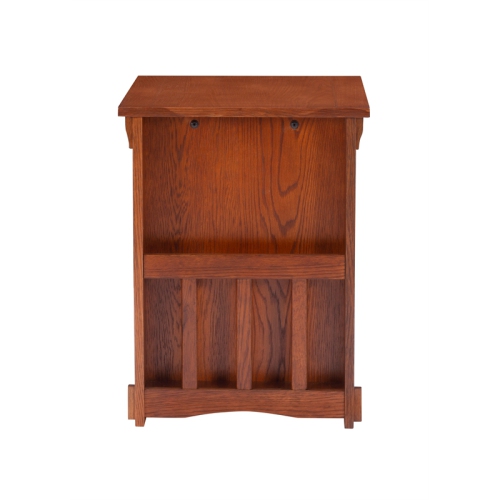 Pemberly Row Oak Wood Cabinet Table in Brown