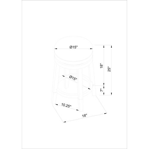 Pemberly Row Transitional 25" Wood Swivel Counter Stool in Walnut Brown