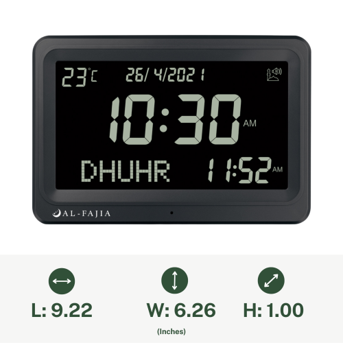 AL-FAJIA Automatic Worldwide Digital 8 Azan Sounds Wall and Desk Clock FAJ-113