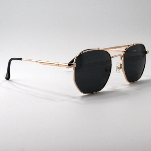 Shades x Polarized Sunglasses | Model 29025 | Gold Frame - Grey Lens