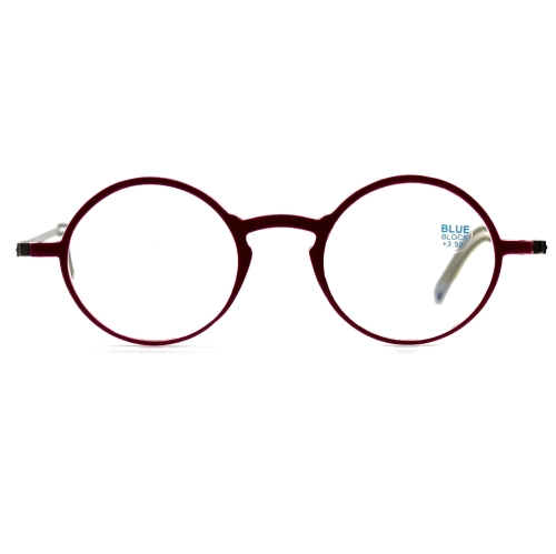 Image 1 de 2.. Ottika Care - Lunettes de lecture anti-lumière bleue | forme ronde | +1.0 puissance - Rose
