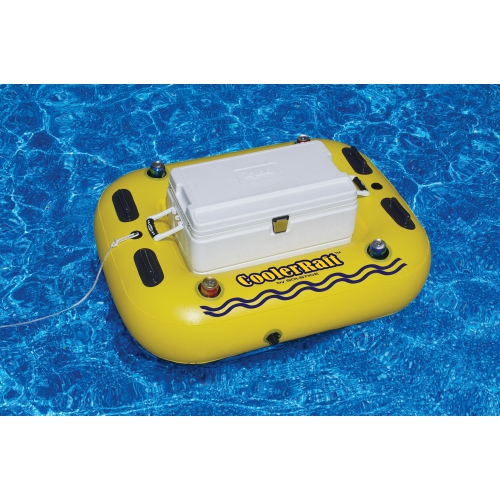 55-Inch Inflatable Yellow and Black Swimming Pool Cooler Raft Float