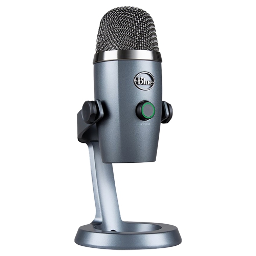 Microphone USB Yeti Nano Haute Qualité pour le podcasting, le streaming de jeux, les appels et le travail avec VoiceOver de Logitech Blue - Gris -