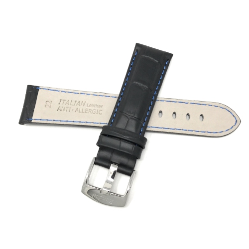 Bandini Mens Leather Alligator Pattern, Stitch Smart Watch Band Strap For Samsung Galaxy Watch 4, Galaxy Watch 3, Gear Sport, Active 2 & 1 - 20mm,