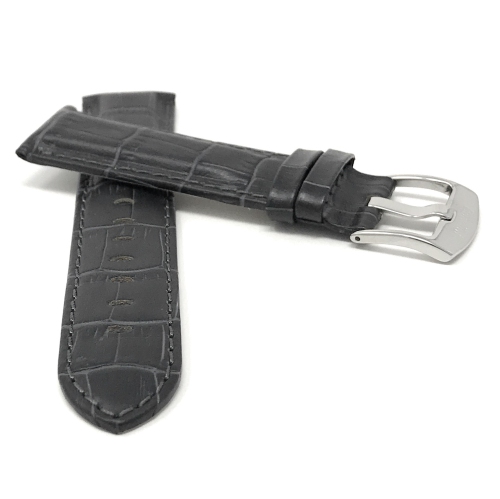 Bandini Mens Leather Alligator Pattern Smart Watch Band Strap For Samsung Galaxy Watch 4, Galaxy Watch 3, Gear Sport, Active 2 & 1 - 20mm, Grey /