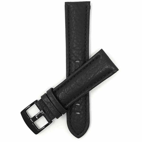 Image 1 of 3.. Bandini Mens Padded Leather Buffalo Pattern Smart Watch Band Strap For Samsung Galaxy Watch 4, Galaxy Watch 3, Gear Sport, Active 2 & 1 - 20mm, Black