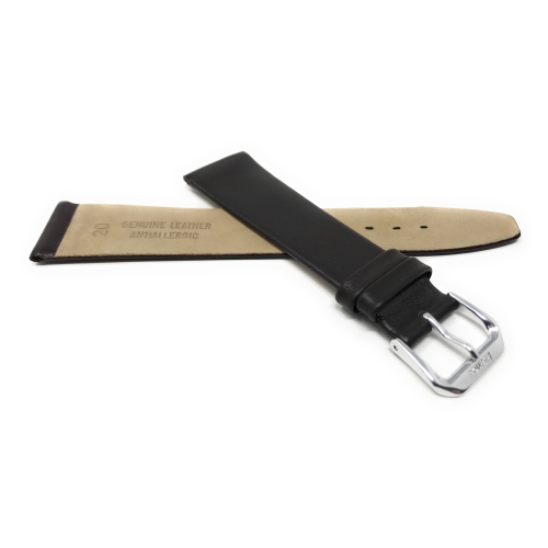 Bandini Classic Thin Leather Smart Watch Band Strap For Samsung Galaxy Watch 4, Galaxy Watch 3, Gear Sport, Active 2 & 1 - 20mm, Brown / Silver Buckle