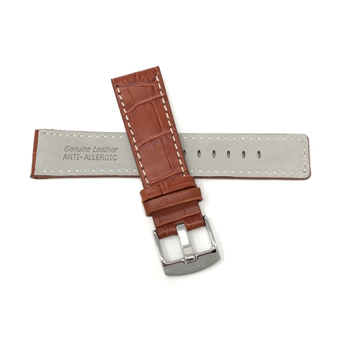 Bandini Bracelet pour montre intelligente en cuir style croco à bout carré, surpiqûres blanches pour Samsung Galaxy Watch 46mm, Galaxy Watch 3, Gear