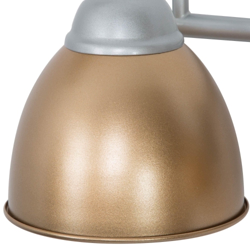 Applique de salle de bain moderne Bell, 3 ampoules, argent et or, abat-jour en métal