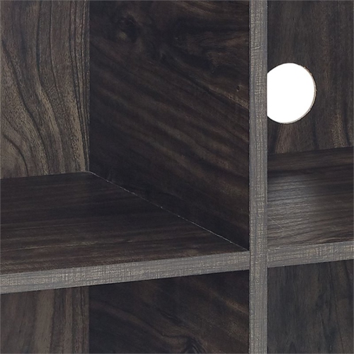 Crosley Jacobsen Industrial Record Storage Cube Bookcase in Brown Ash